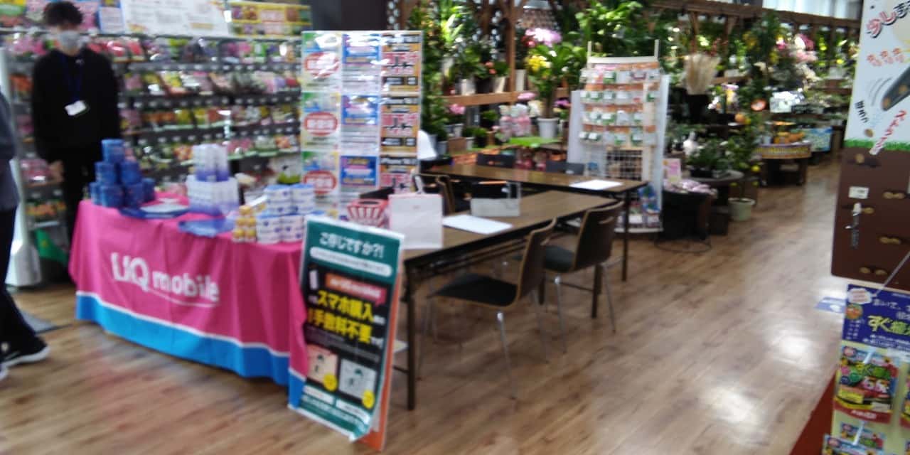屋内グリーンショップ前 食物販やプロモーション等の出店に最適なホームセンター店内のイベントスペース